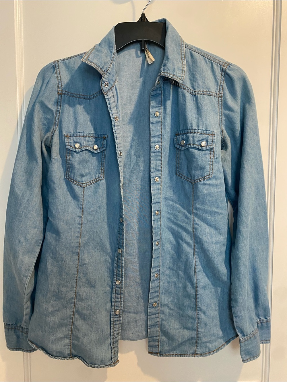 Truth Light Blue Denim Top with Branded Tag